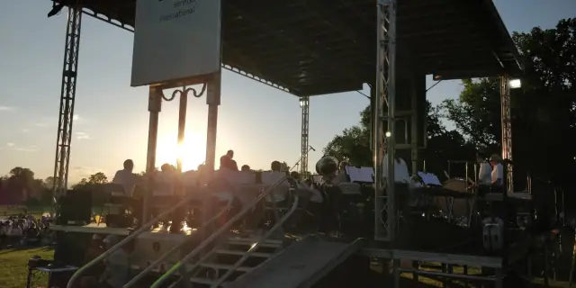 The band playing at Washington Park