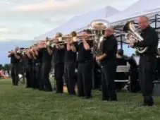 The ten-piece brass choir
